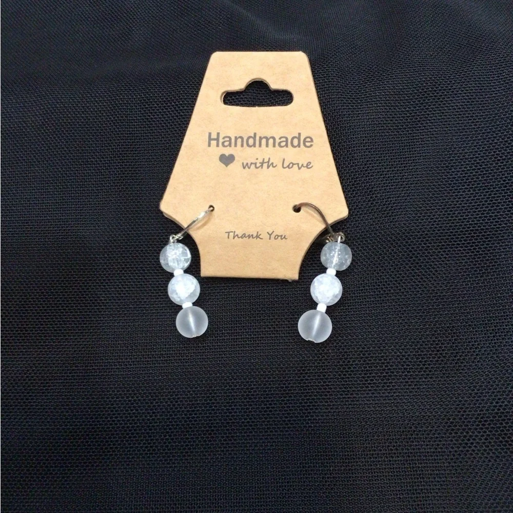 Six Handmade Gemstone Earrings Set in Pink, Purple, Black, Crystal, & Turquoise. - Picture 11 of 15